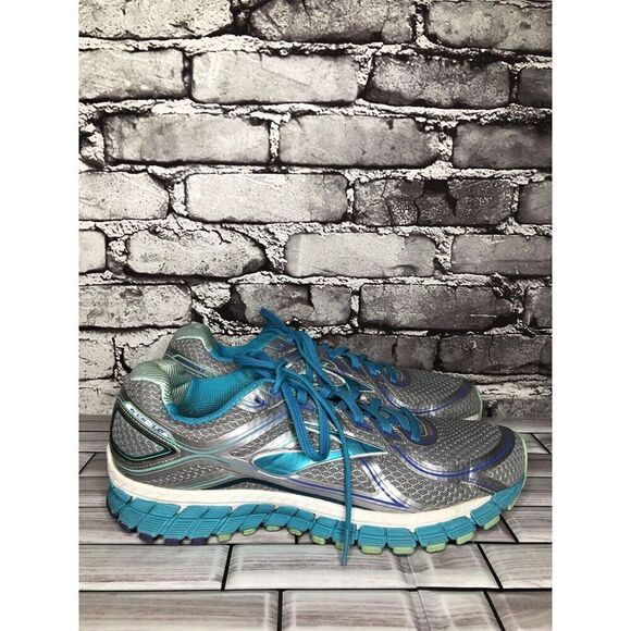 Brooks GTS Blue Gray Mesh Synthetic Lace Up Running Shoes Women Sz 11.5N US/44EU - Picture 1 of 16